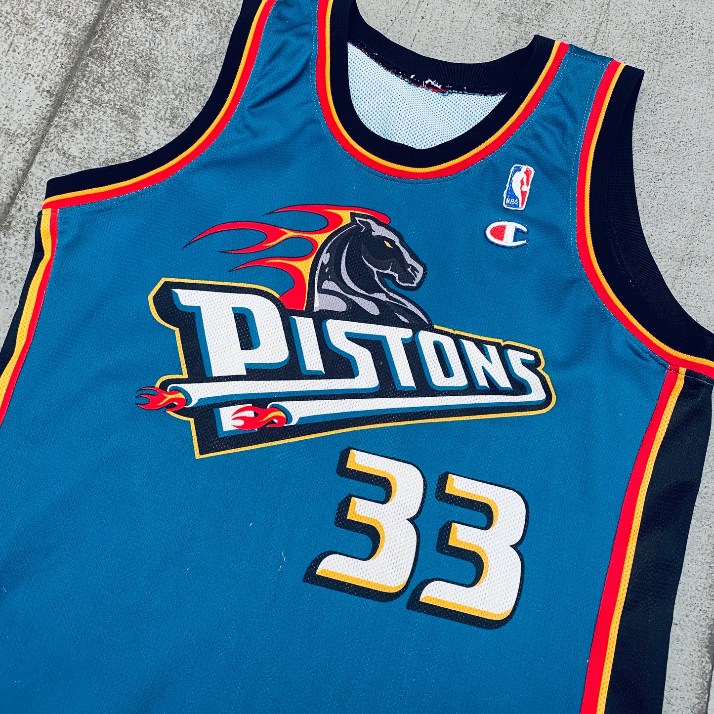 Detroit Pistons: Grant Hill 1998/99 Teal Champion Jersey (M)