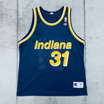 Indiana Pacers: Reggie Miller 1993/94 Navy Blue Champion Jersey (L/XL)