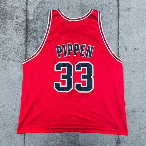 Chicago Bulls: Scottie Pippen 1997/98 Red & Black Reversible Champion Jersey (XL/XXL)