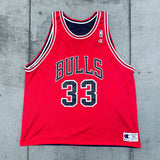 Chicago Bulls: Scotty Pippen 1997/98 Red & Black Reversible Champion Jersey (XL/XXL)