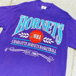 Charlotte Hornets: 1990's Chalk Line Graphic Spellout Tee (L)