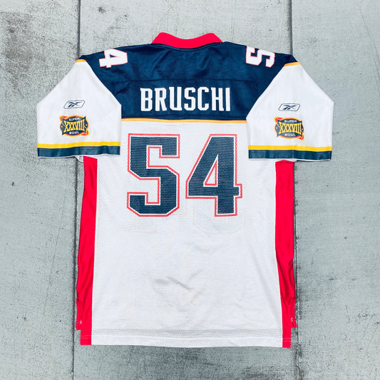 New England Patriots: Tedy Bruschi 2004 Super Bowl XXXVIII Fan Jersey (L)