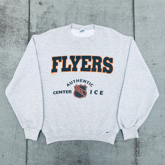 Philadelphia Flyers: 1990's Russell Athletic Center Ice Graphic Spellout Sweat (M)