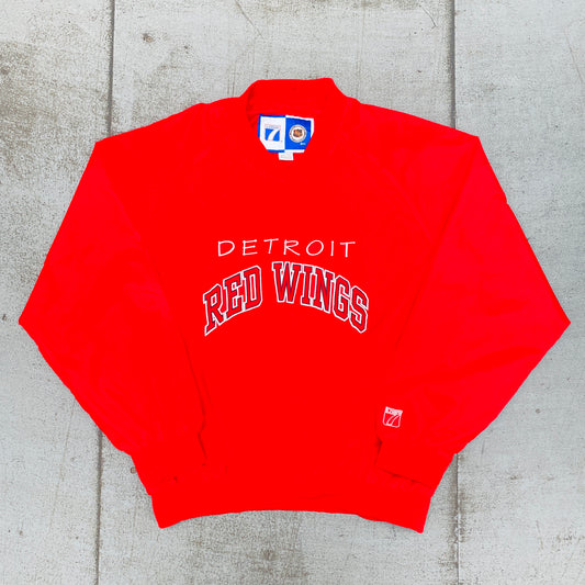 Detroit Red Wings: 1990's Logo 7 Embroidered Spellout Rinkside Jacket (L/XL)