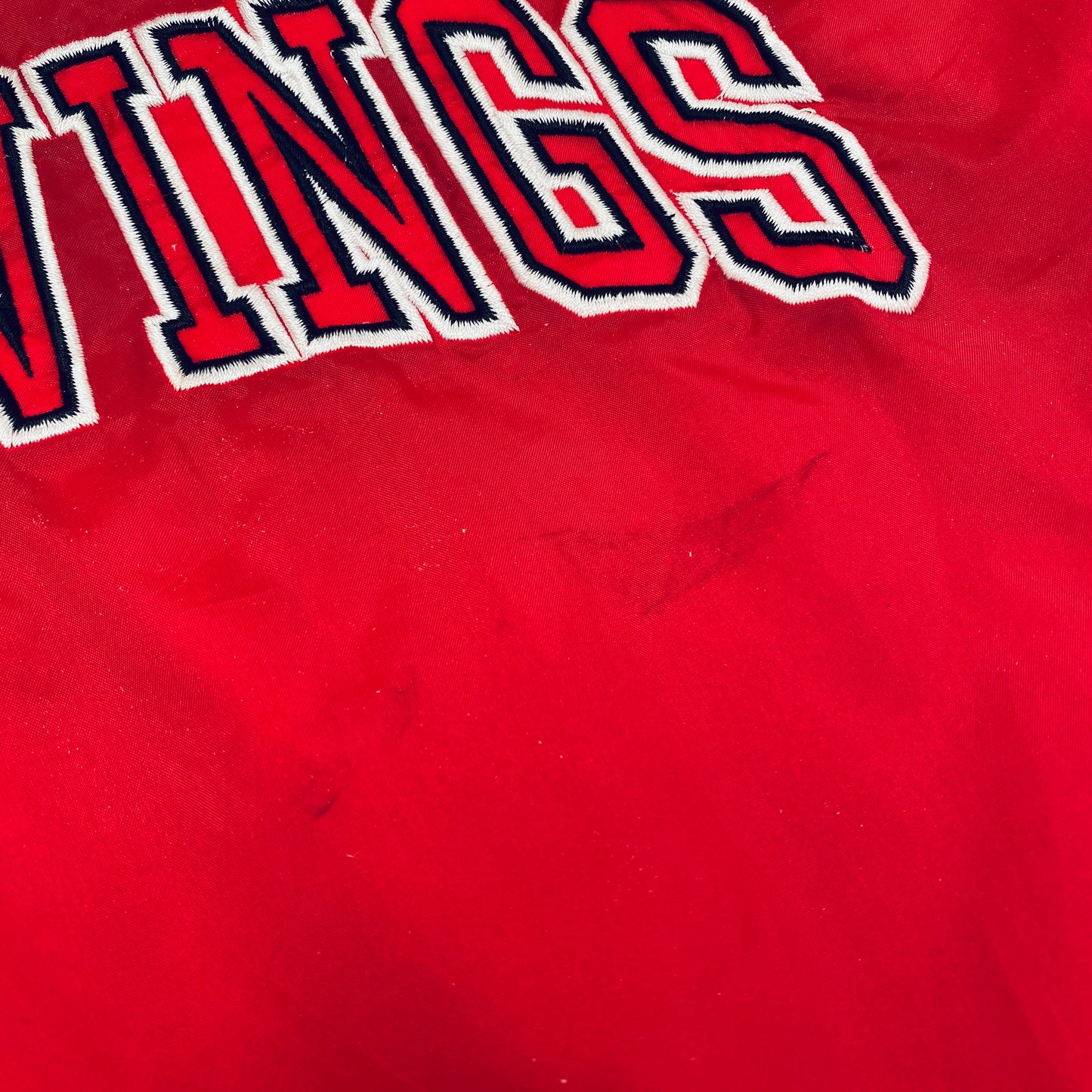 Detroit Red Wings: 1990's Logo 7 Embroidered Spellout Rinkside Jacket (L/XL)