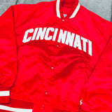 Cincinnati Reds: 1980's Satin Lightweight Starter Bomber Jacket (XL)