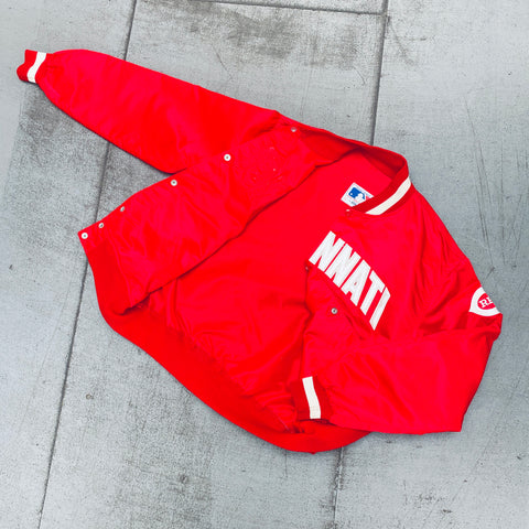 Cincinnati Reds: 1980's Satin Lightweight Starter Bomber Jacket