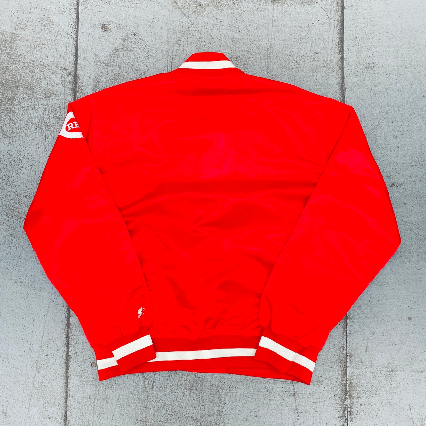 Cincinnati Reds: 1980's Satin Lightweight Starter Bomber Jacket (XL)