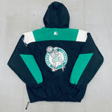 Boston Celtics: 1990's Blackout 1/4 Zip NBA Authentics Starter Breakaway Jacket (XL)