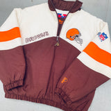 Cleveland Browns: 1990's Pro Player Graffiti Spellout 1/4 Zip Breakaway Jacket (S/M)
