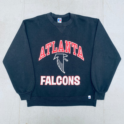 Atlanta Falcons: 1990's Russell Athletic Graphic Spellout Sweat (M/L)