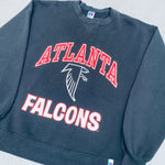 Atlanta Falcons: 1990's Russell Athletic Graphic Spellout Sweat (M/L)