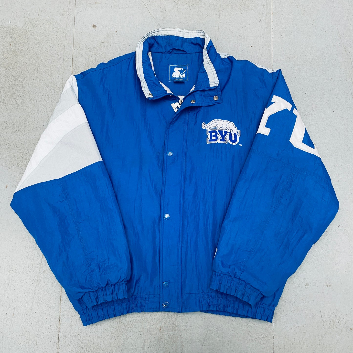 BYU Cougars: 1990's Fullzip Split Back Starter Jacket (XL)