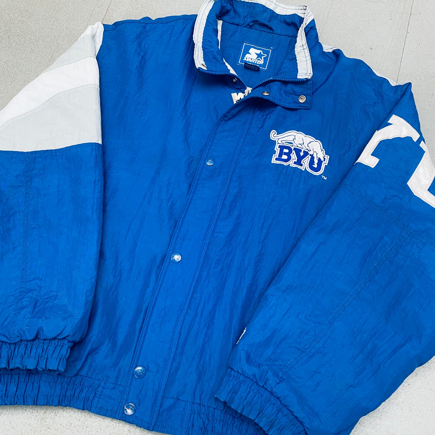 BYU Cougars: 1990's Fullzip Split Back Starter Jacket (XL)