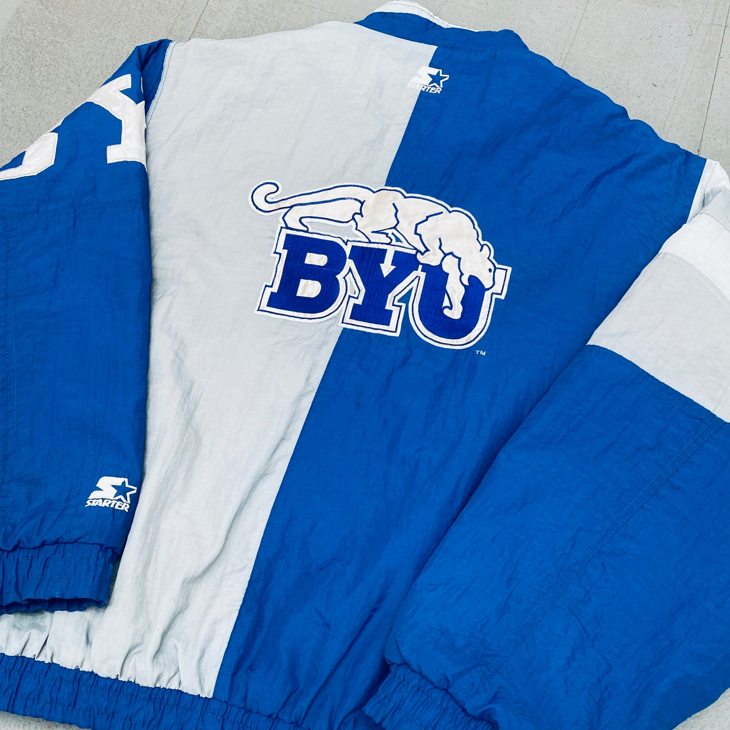 BYU Cougars: 1990's Fullzip Split Back Starter Jacket (XL)