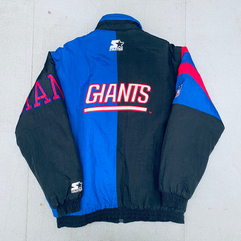 New York Giants: 1990's Blackout Fullzip Split Back Starter Jacket (M)