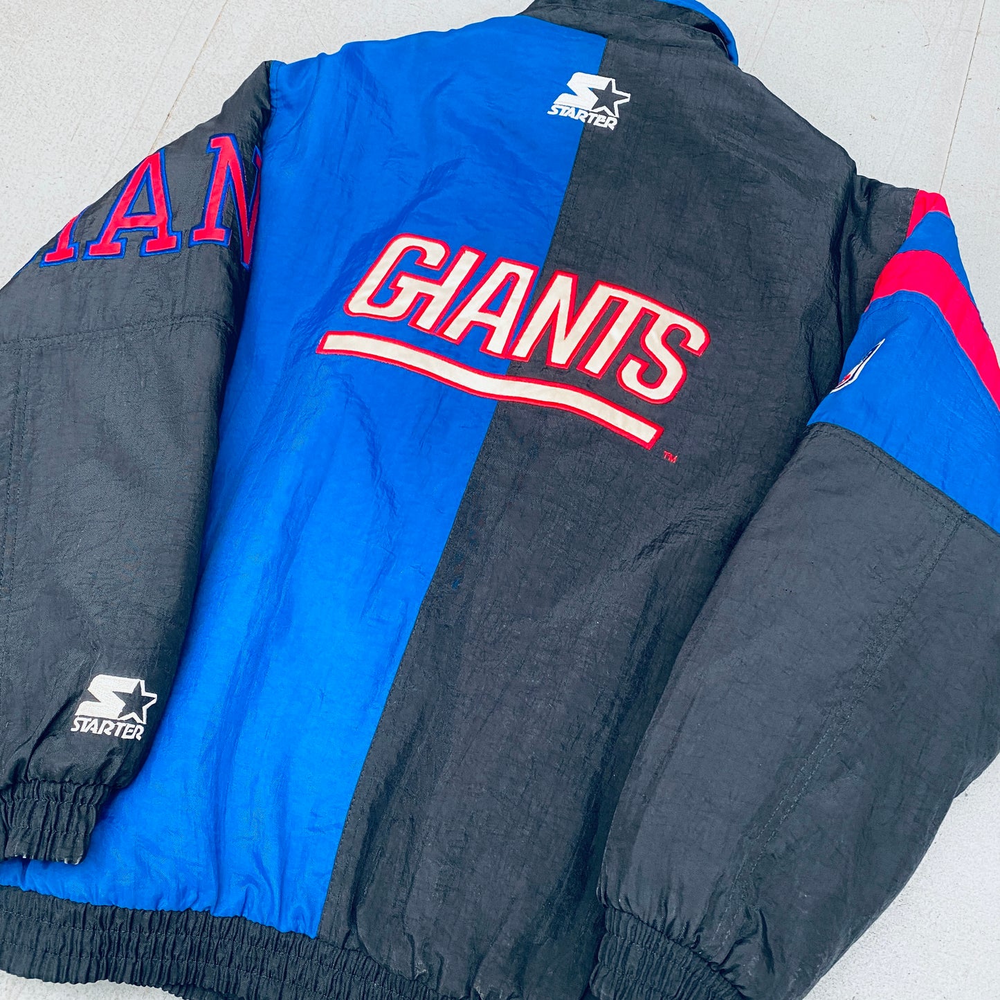 New York Giants: 1990's Blackout Fullzip Split Back Starter Jacket (M)