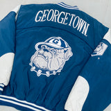 Georgetown Hoyas: 1990's Nutmeg Mills Reverse Spellout Fullzip Bomber Jacket (XL)