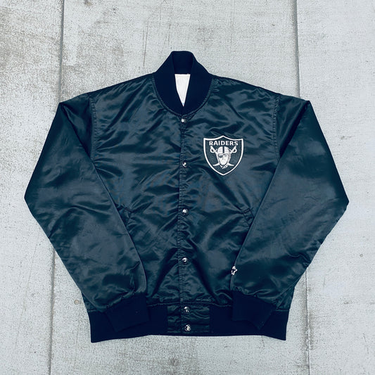 Los Angeles Raiders: 1980's Satin Proline Starter Bomber Jacket (M)