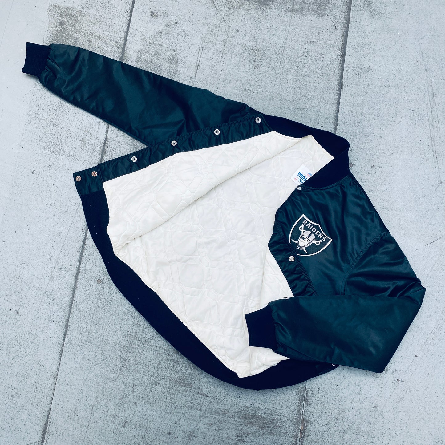 Los Angeles Raiders: 1980's Satin Proline Starter Bomber Jacket (M)