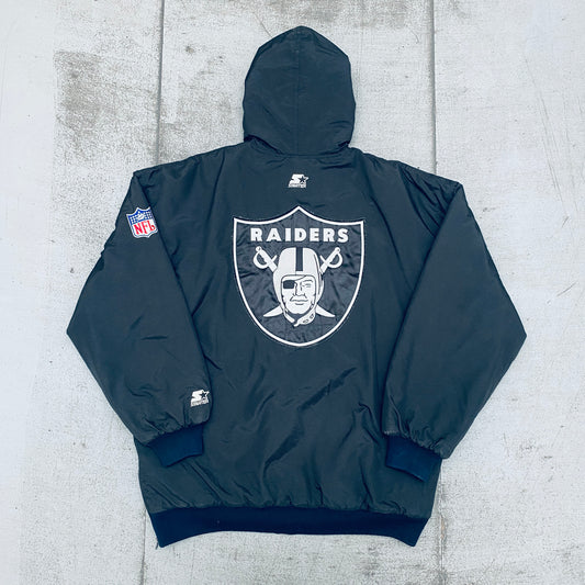 Oakland Raiders: 1990's Fullzip Starter Parka Jacket (XL)