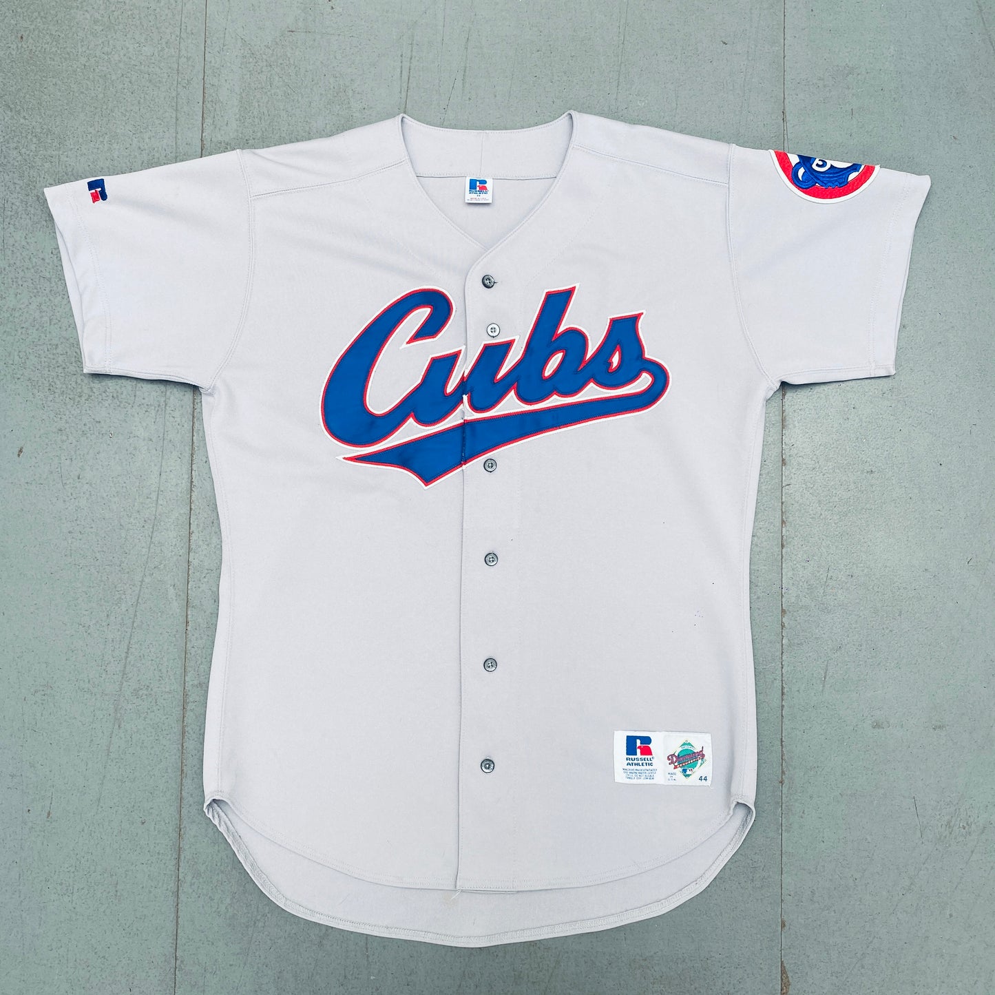 Chicago Cubs: 1994 Grey Stitched Script Spellout Diamond Collection Russell Athletic Jersey (L)