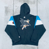 San Jose Sharks: 1990's 1/4 Zip Starter Breakaway Jacket (L/XL)