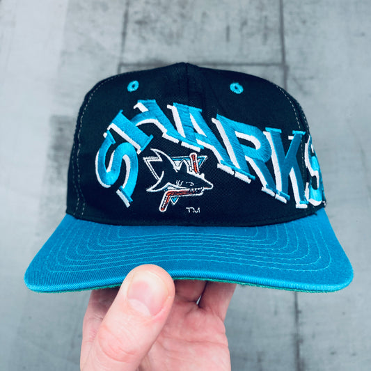 San Jose Sharks: 1990's Embroidered Spellout Snapback