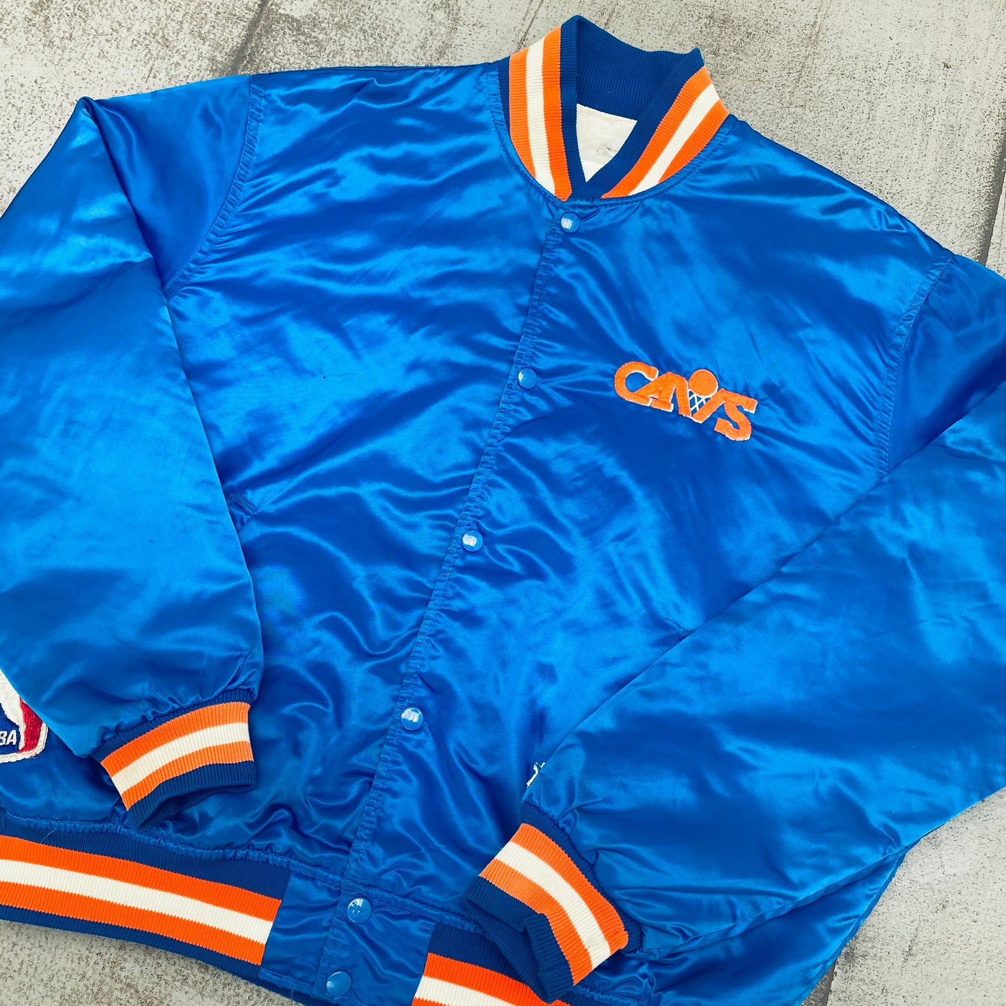 Cleveland Cavaliers: 1980's Satin NBA Authentics Starter Bomber Jacket (XL)