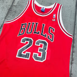Chicago Bulls: Michael Jordan 1995/96 Red Champion Jersey (L)