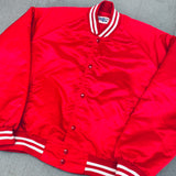 THE Ohio State Buckeyes: 1990's Chalk Line Satin Stitched Spellout Bomber Jacket (L)