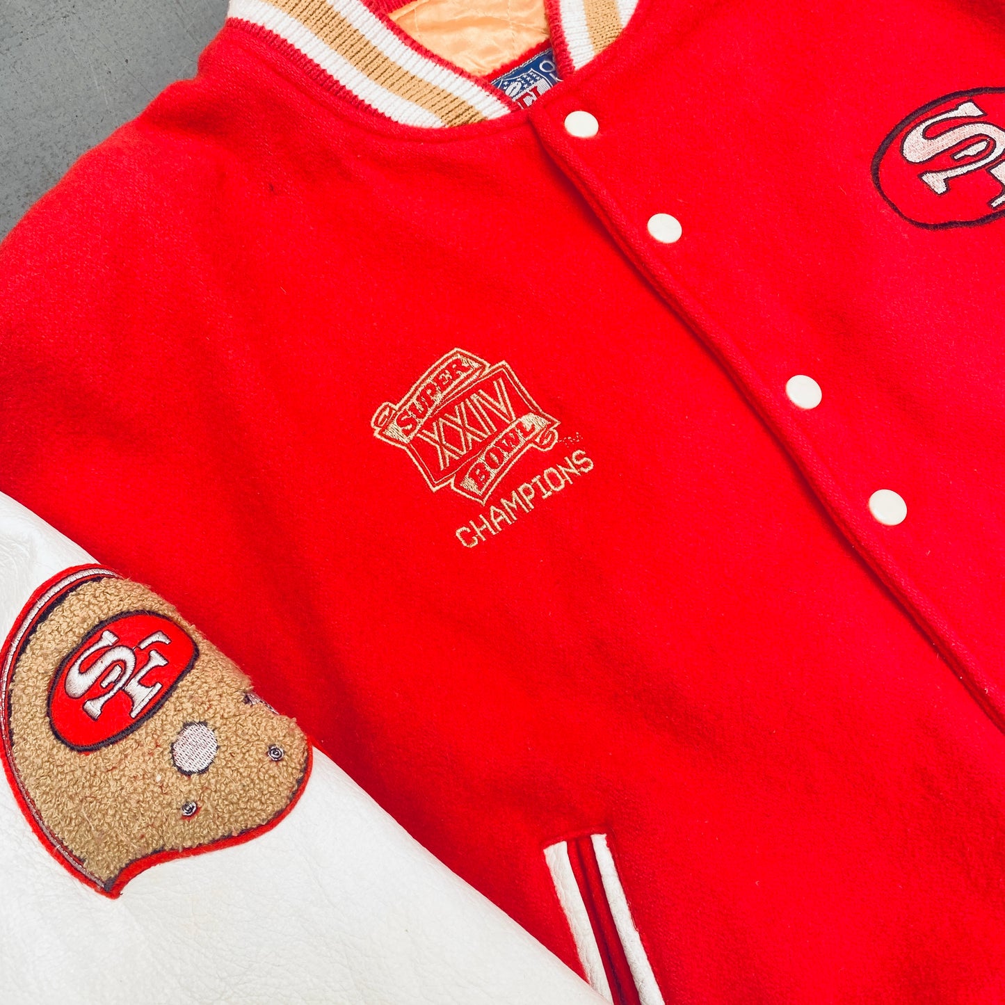 San Francisco 49ers: 1990 Campri Super Bowl XXIV Champions Wool Bomber Jacket (XL)