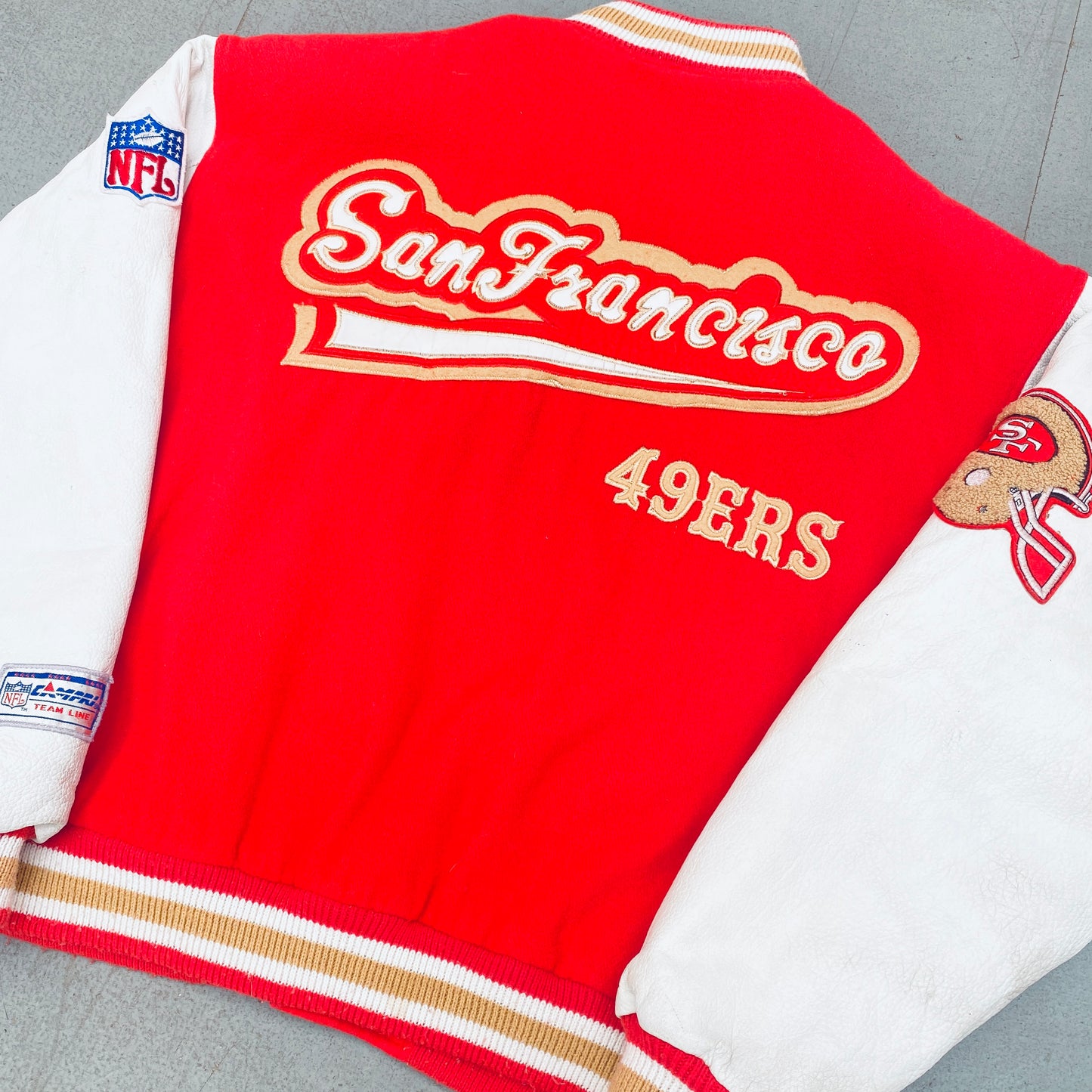 San Francisco 49ers: 1990 Campri Super Bowl XXIV Champions Wool Bomber Jacket (XL)