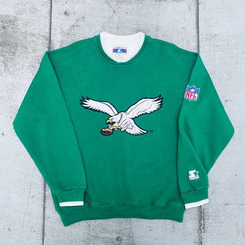 Philadelphia Eagles: 1990's Embroiderd Logo Starter Sweat (L)