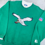 Philadelphia Eagles: 1990's Embroiderd Logo Starter Sweat (L)