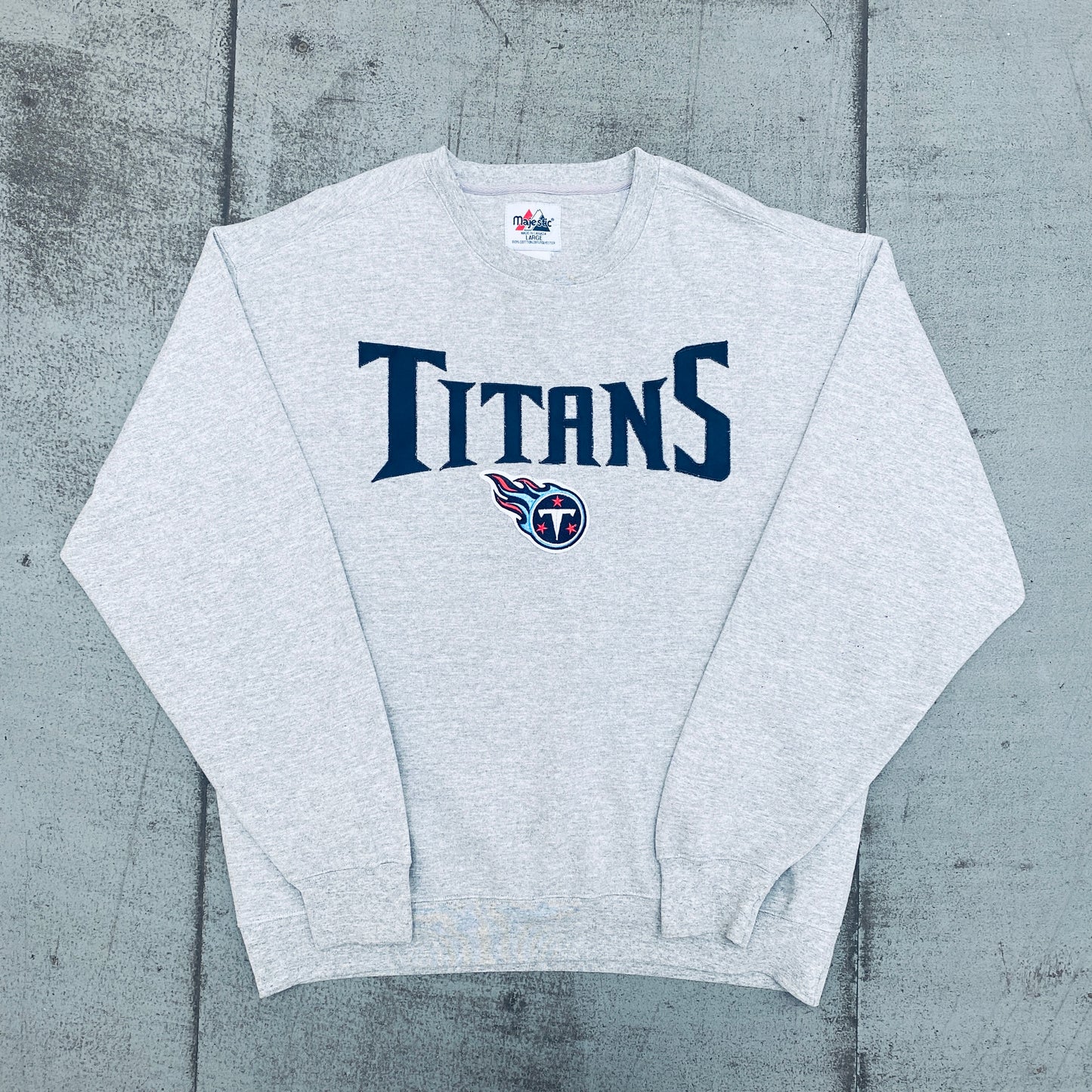 Tennessee Titans: 1999 Majestic Stitched Spellout Sweat (L/XL)