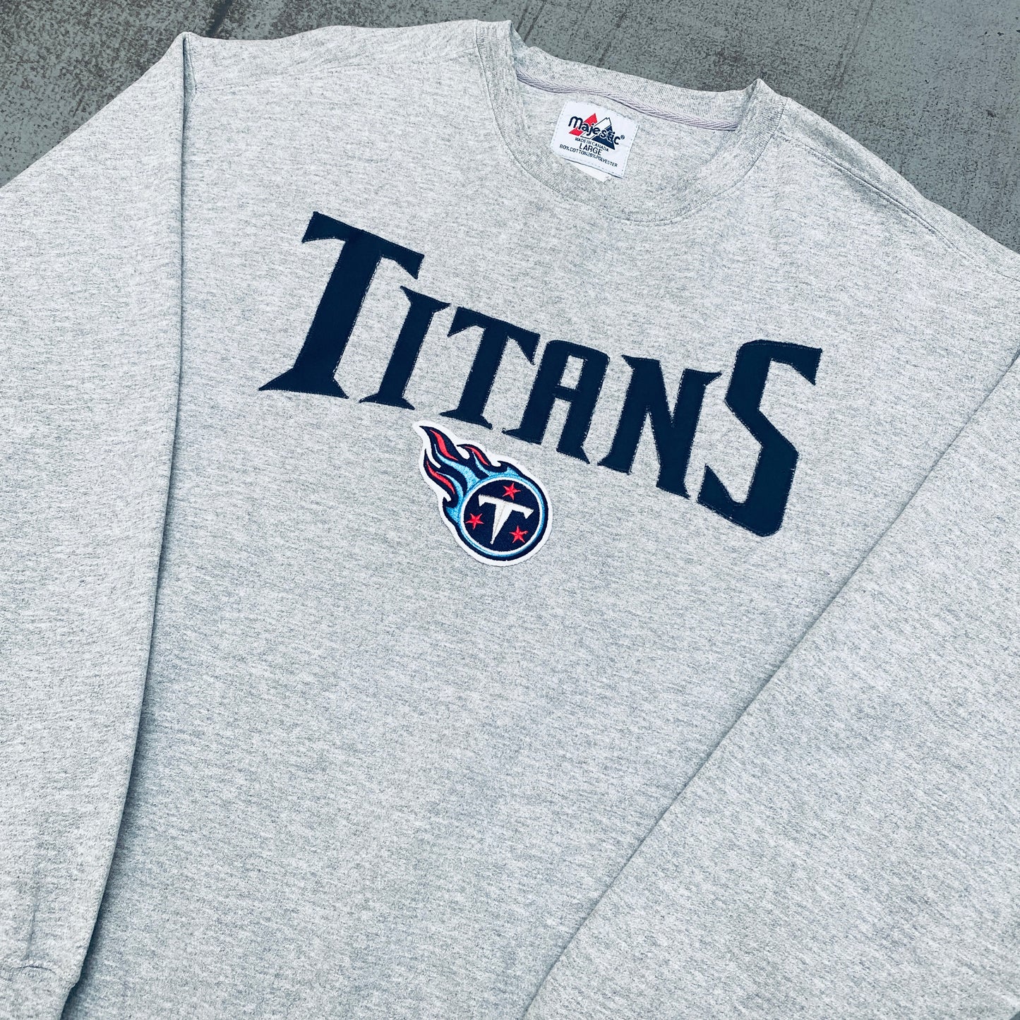 Tennessee Titans: 1999 Majestic Stitched Spellout Sweat (L/XL)