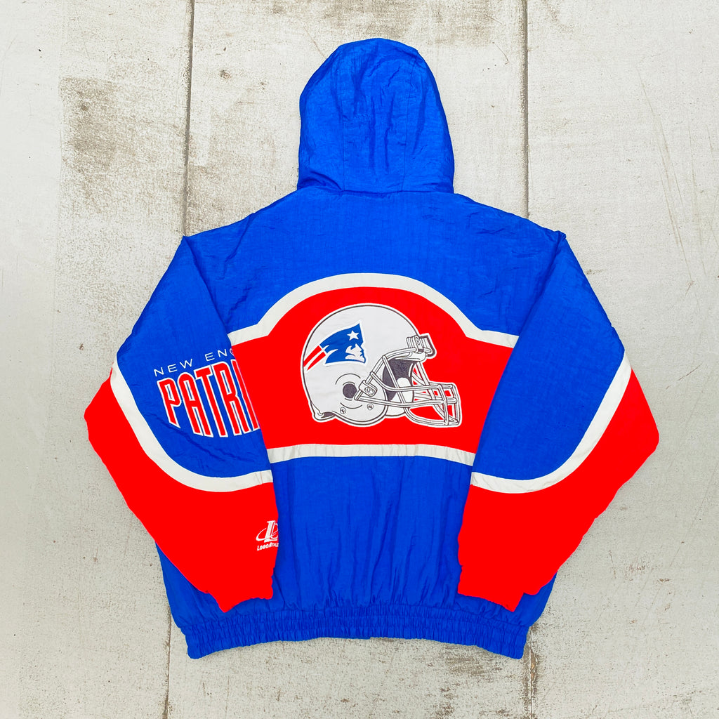 Vintage NFL - New England 'Patriots' Zip-Up Leather Jacket 1990's Large