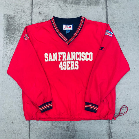 San Francisco 49ers: 1990's Champion Spellout Proline Sideline Jacket (XL/XXL)