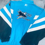 San Jose Sharks: 1990's 1/4 Zip Center Ice Lightweight Starter Breakaway Jacket (XL)
