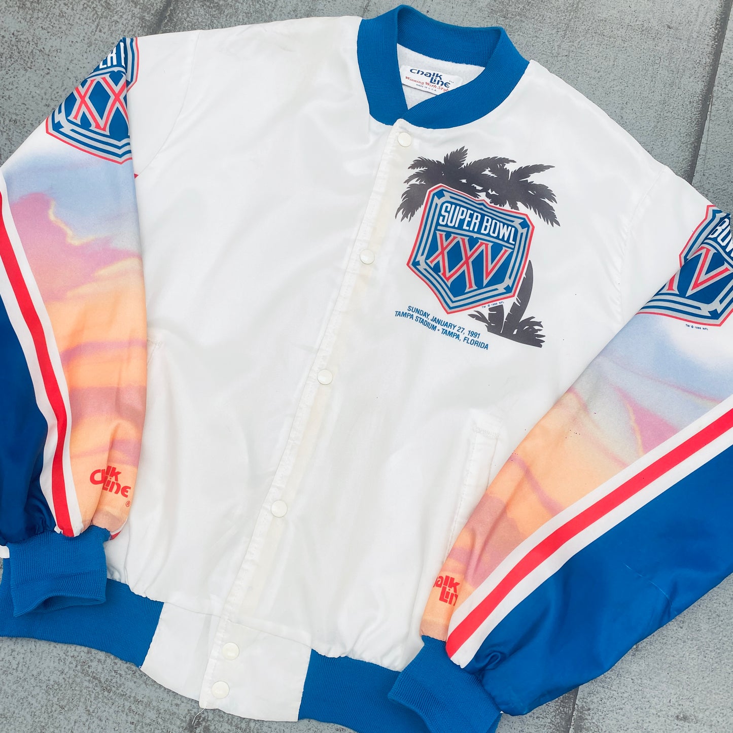 New York Giants: 1989 Chalk Line Super Bowl XXV Fanimation Bomber Jacket (XL)