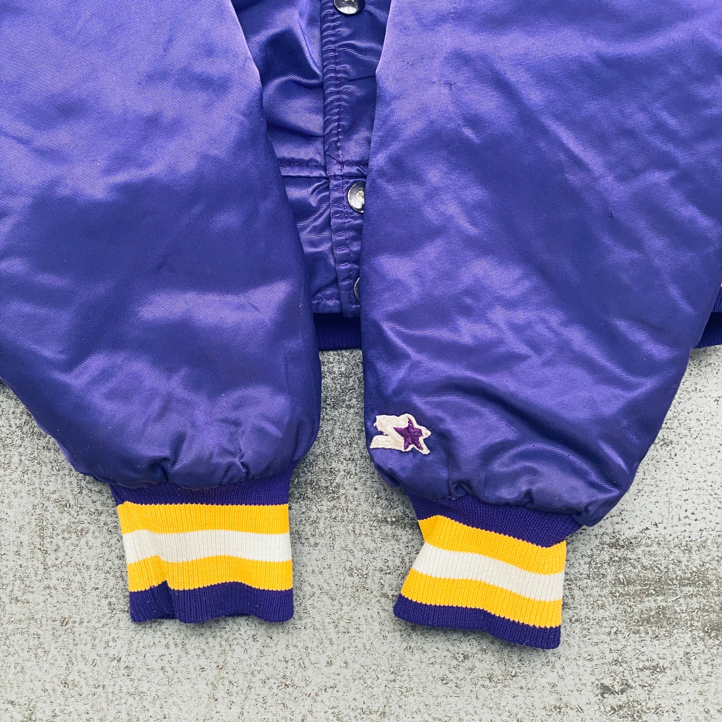 Minnesota Vikings: 1980's Satin Proline Starter Bomber Jacket (L)