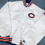 Chicago Bears: 1980's Cream Satin Proline Starter Bomber Jacket (L)