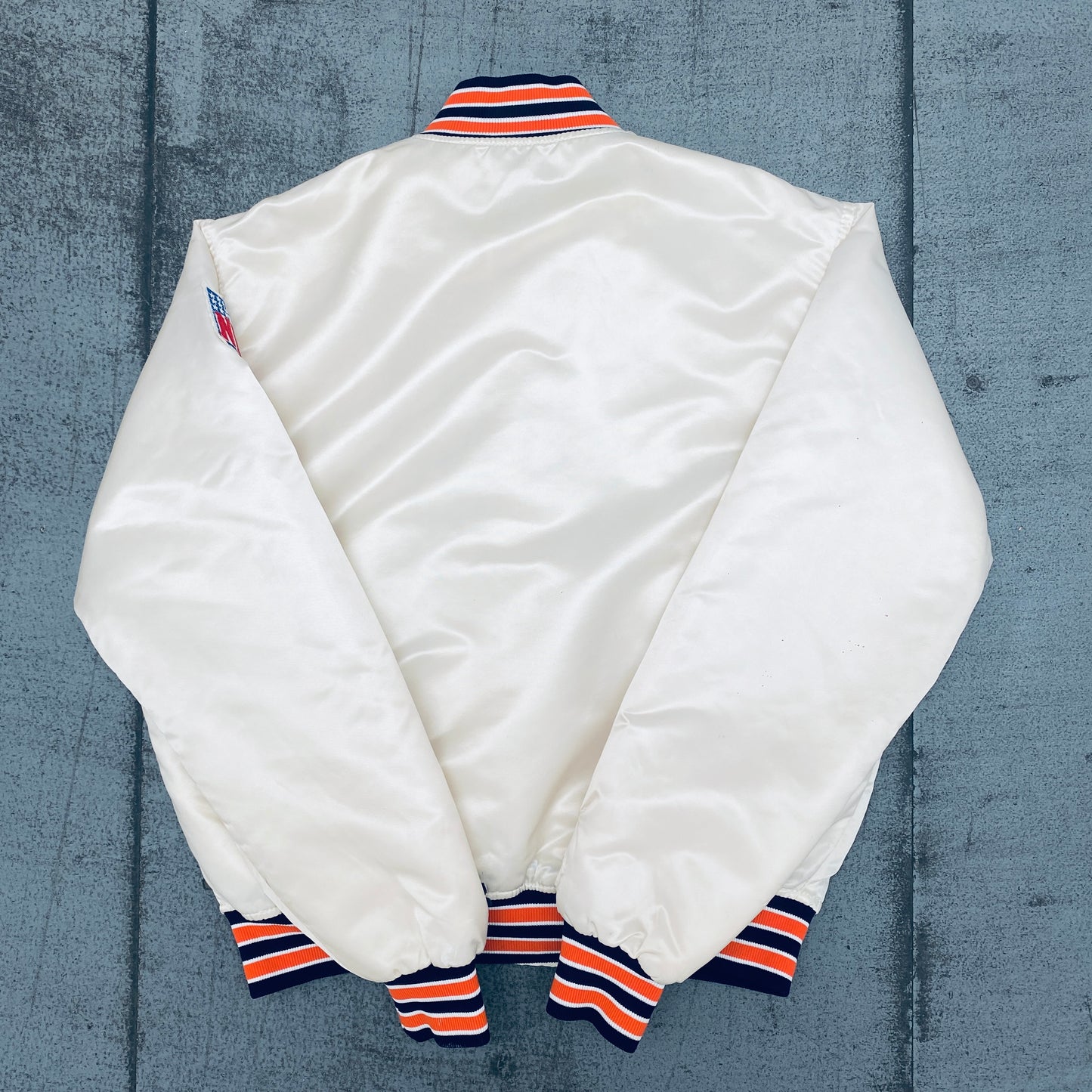 Chicago Bears: 1980's Cream Satin Proline Starter Bomber Jacket (L)