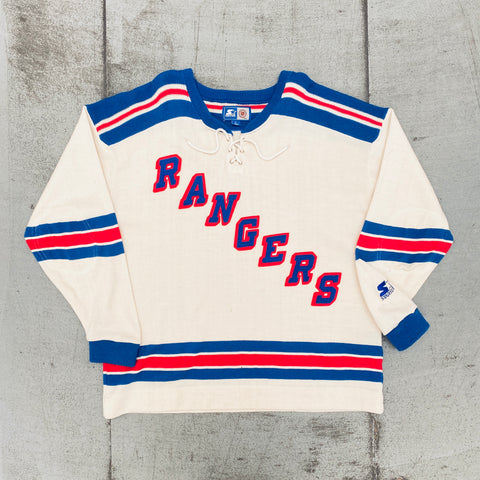 New York Rangers: 1990's Knitted Jersey Style Starter Sweat (L/XL)