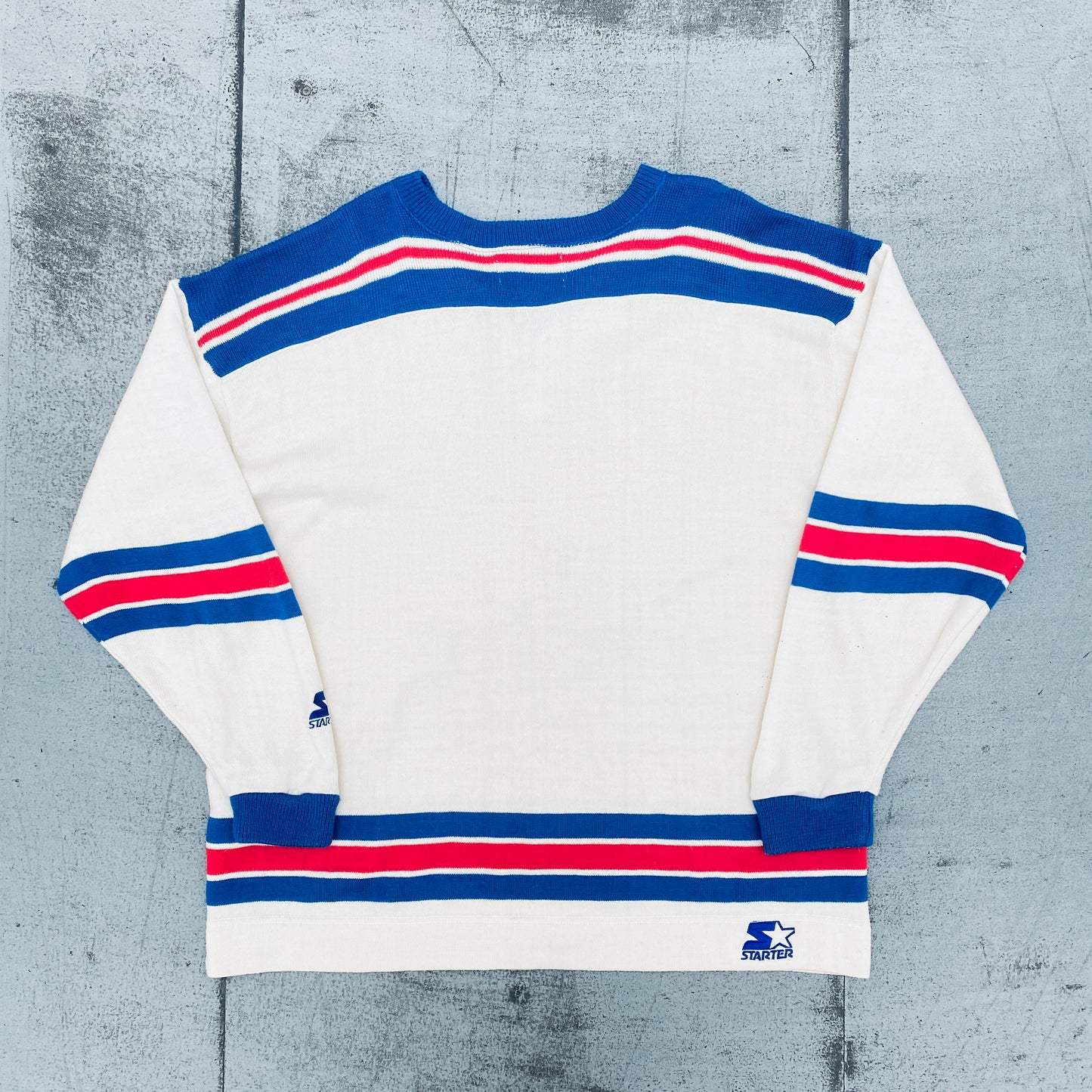 New York Rangers: 1990's Knitted Jersey Style Starter Sweat (L/XL)