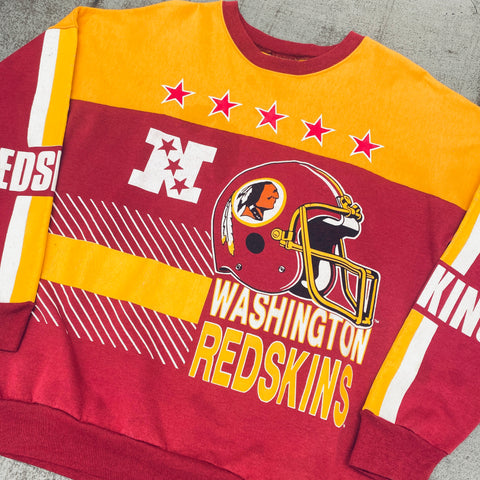 Washington Redskins: 1980's All Over Graphic Spellout Sweat (M/L