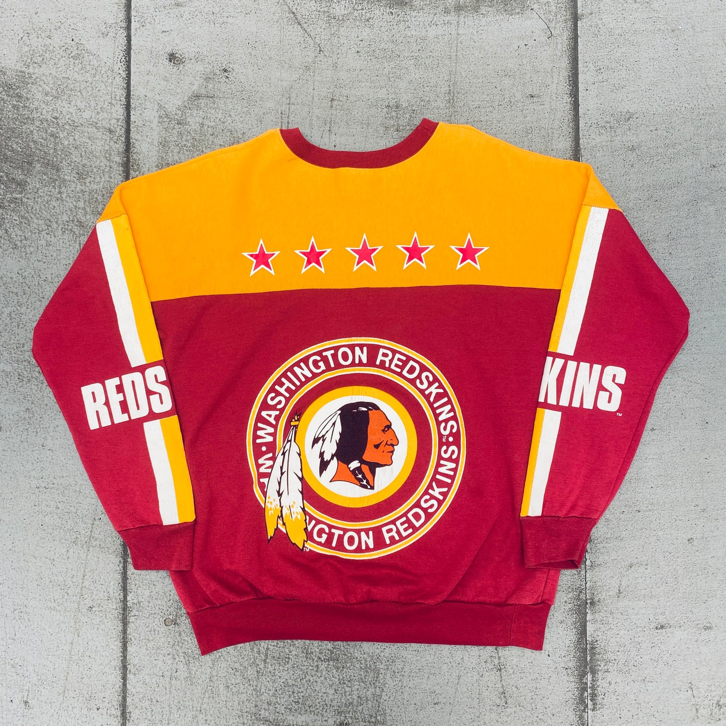 Washington Redskins: 1980's All Over Graphic Spellout Sweat (M/L)