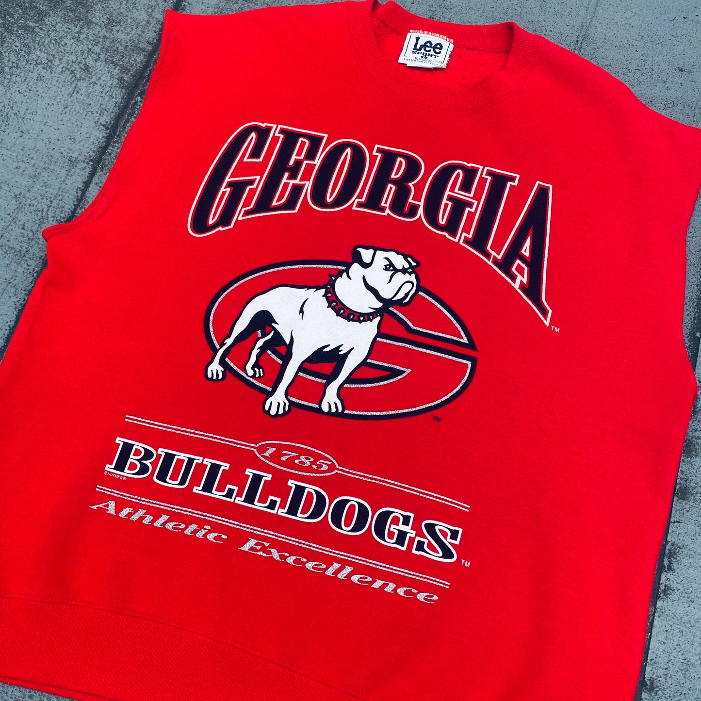 Georgia Bulldogs: 1990's Graphic Spellout "Gun Show" Sweat (L/XL)