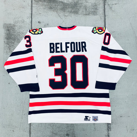 Chicago Blackhawks: Ed Belfour 1996 Starter Stitched Jersey (L)